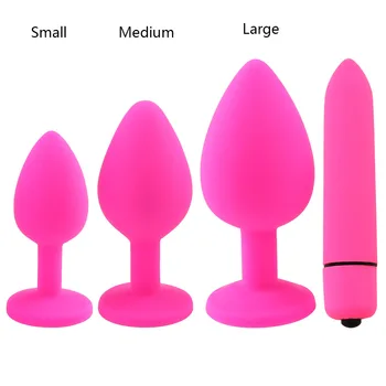 Soft Silicone Anal Butt Plug Prostate Massager Adult Gay Products Anal Plug Mini Erotic Bullet Vibrator Sex Toys for Women Men 1