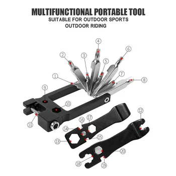 

20 in 1 Repair Tool Set Hex Key Screwdriver Wrench Bicycle Bike Tools Multi Repair Tool Kit chrome vanadium steel 7X4cm durable