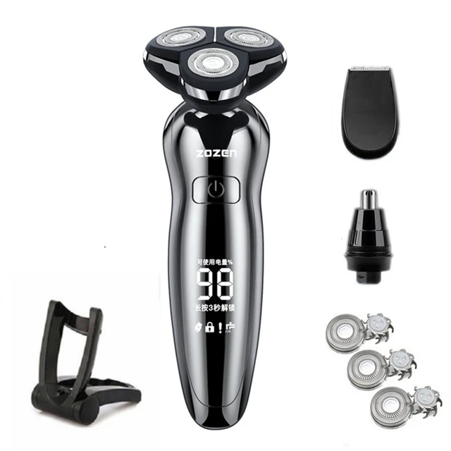 Electric Razor Electric Shaver Rechargeable Shaving Machine for Men Beard Razor Wet-Dry Dual Use Water Proof Fast Charging ZN8508-Silver 03