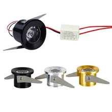 Серебристый/черный/золотой мини светодиодный локальный светильник 1 Вт светодиодные лампы 3W 100 V-240 V 12V Встроенный ювелирные изделия Дисплей потолочные встраиваемые шкаф точечный светильник