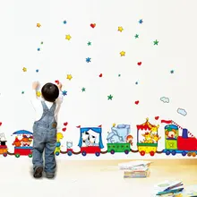 Напрямую от производителя AY9065 Joy цирк маленький поезд детская декоративная наклейка для комнаты три поколения самоклеющиеся Wa