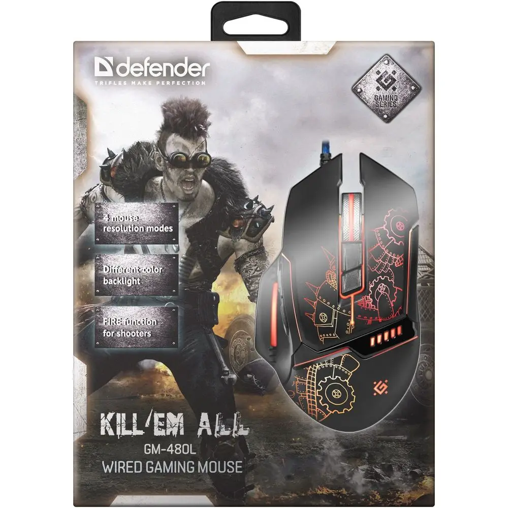 Компьютерная мышь Defender Kill'em All GM-480L оптика,8кнопок,3200dpi
