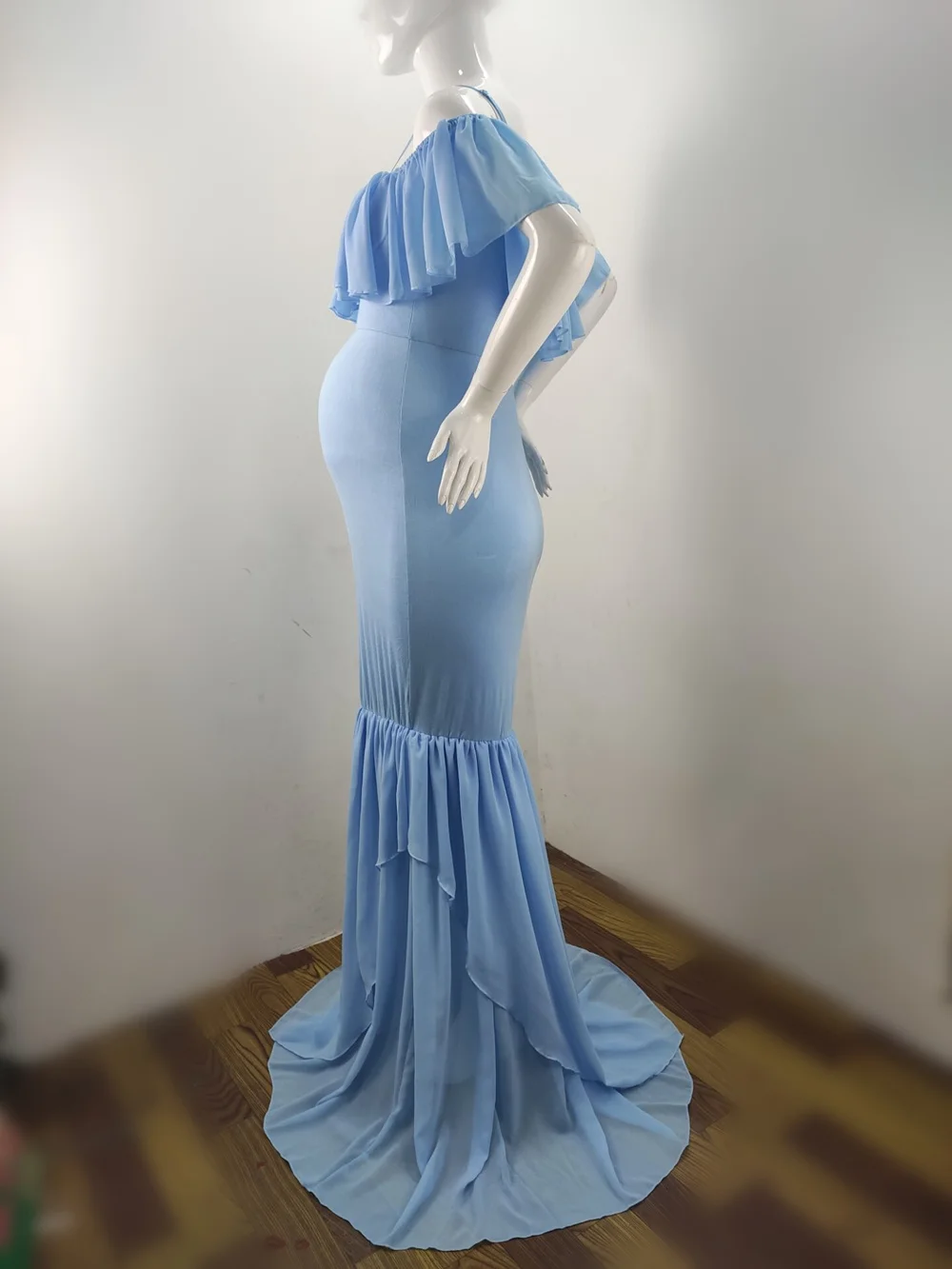 Women Dress Maternity Photography Props Mermaid Pregnancy Dresses For Photo Shoot 2019 Sexy Shoulderless Pregnant Maternity Gown (8)