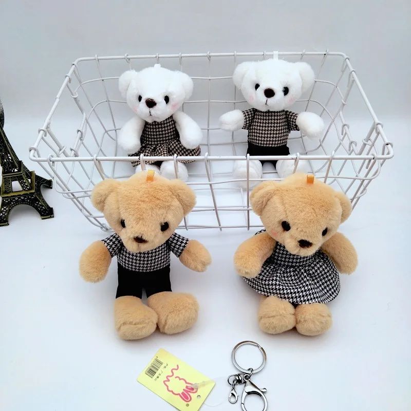 

2set fashione new cute funny couple bear creative Boutique Pendant Keychain Soothing doll good quality christmas wedding gift