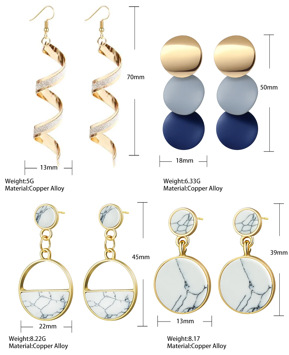 Корейские массивные круглые Висячие серьги для женщин модные ювелирные изделия винтажные геометрические золотые Асимметричные Длинные Серьги Brincos