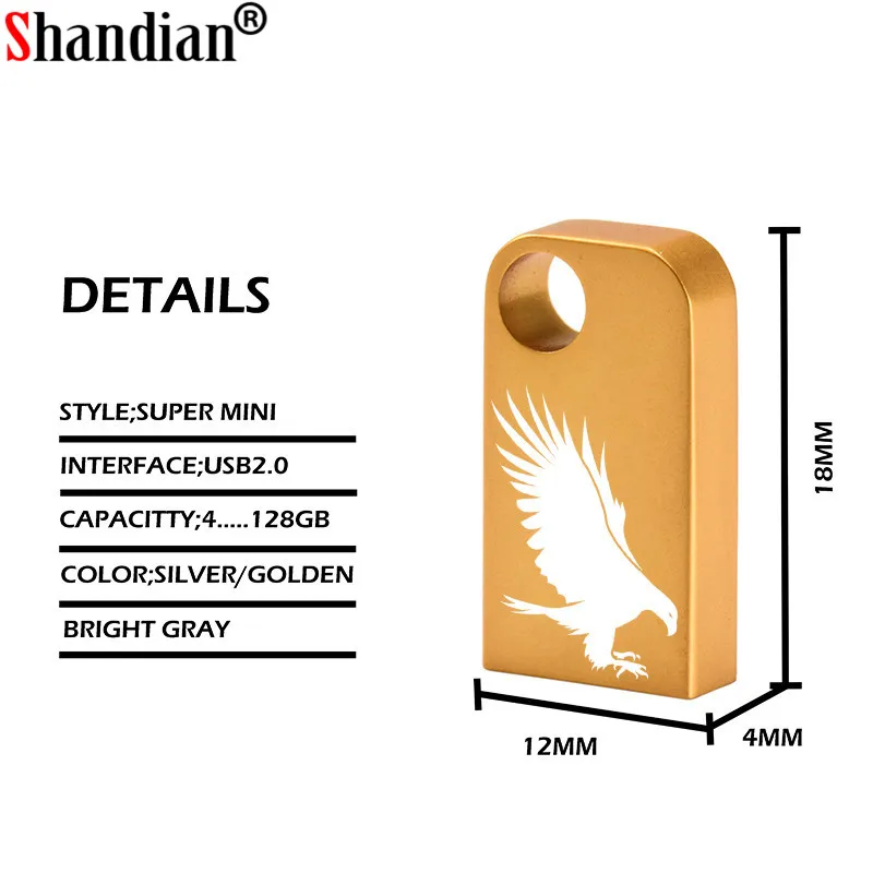 SHANDIAN, супер мини usb флеш-накопитель, 8 ГБ, металлический флеш-накопитель, 64 ГБ, карта памяти, 16 ГБ, usb 2,0, флеш-накопитель, 32 ГБ, флеш-диск, 128 ГБ