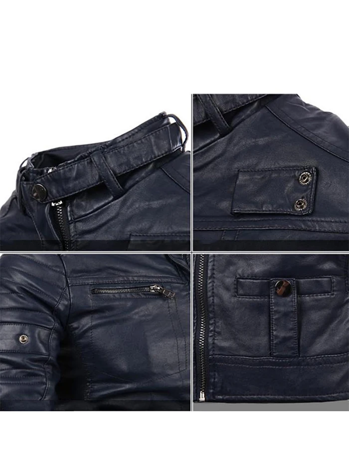 Новые мужские кожаные куртки мотоциклетная куртка из ПУ мужские осенние повседневные кожаные облегающие пальто Мужская брендовая одежда пальто