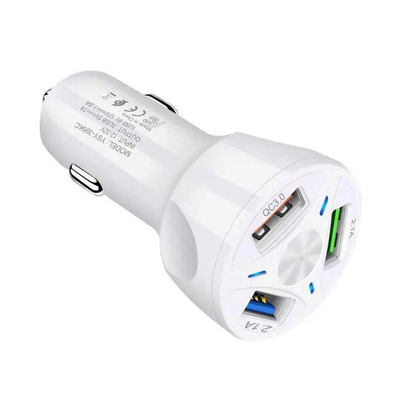 Автомобильное зарядное устройство USB с 3 интерфейсами 1 шт. быстрая зарядка для