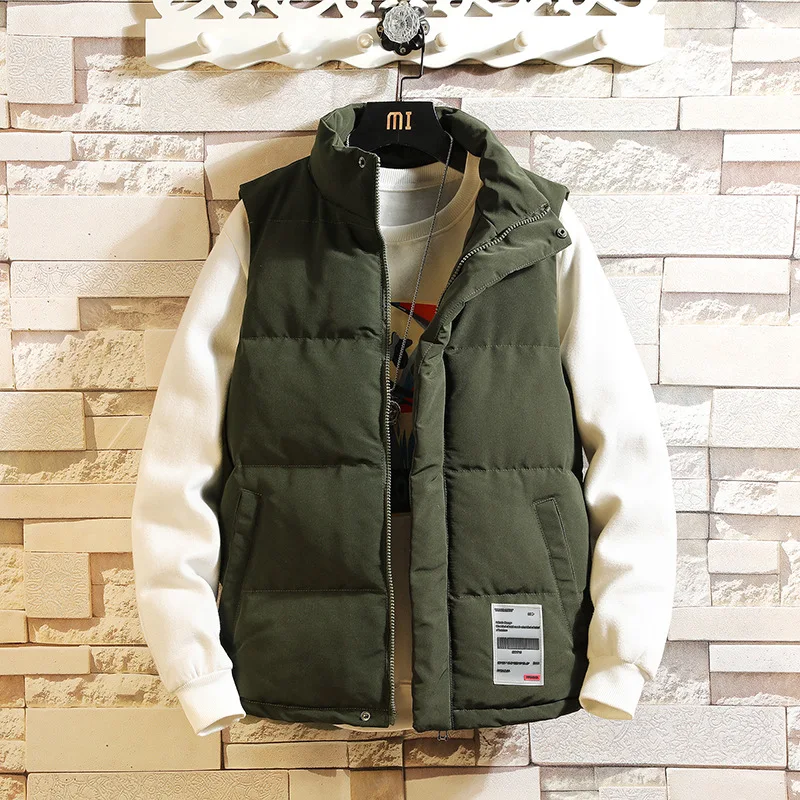 Army Green JDDTON, новинка, мужские жилеты с капюшоном, куртка без рукавов, толстовки, пальто, зимний Свободный жилет, Повседневный, японский, мужской, модный, уличная, JE378 - Цвет: Army Green