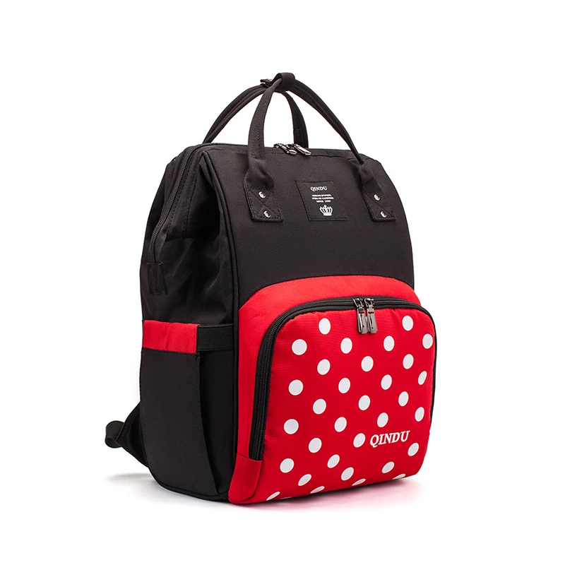 QinDu Mommy сумка для подгузников большая емкость детские сумки для подгузников дизайнерская сумка для кормления модный рюкзак для путешествий для ухода за ребенком Bebek сумка для мамы
