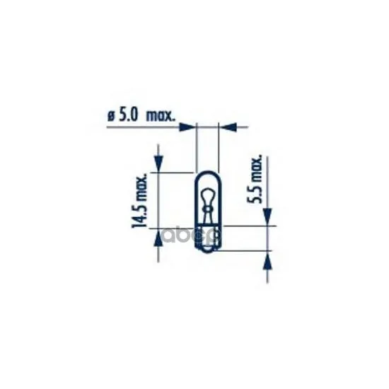 Лампа Накаливания 10шт В Упаковке W1,2w 12v 1,2w W2x4,6d Matt(Матовая) Narva арт. 17032
