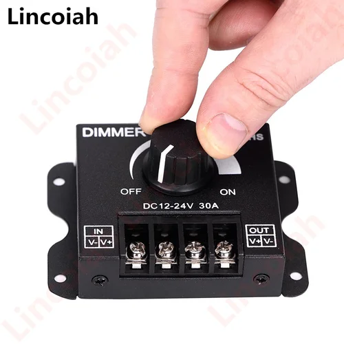 DC 12V-24V LED 조 광 기 스위치 30A 360W 전압 레 귤 레이 터 5050 LED 스트립 조명 램프에 대 한 가변 컨트롤러 LED 조 광 기 4