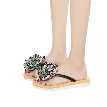 

Fashion Slipper for Women Summer Shoes Flip Flops Flower Flat With Beach Slippers Slides тапочки женские elegant flat wear new