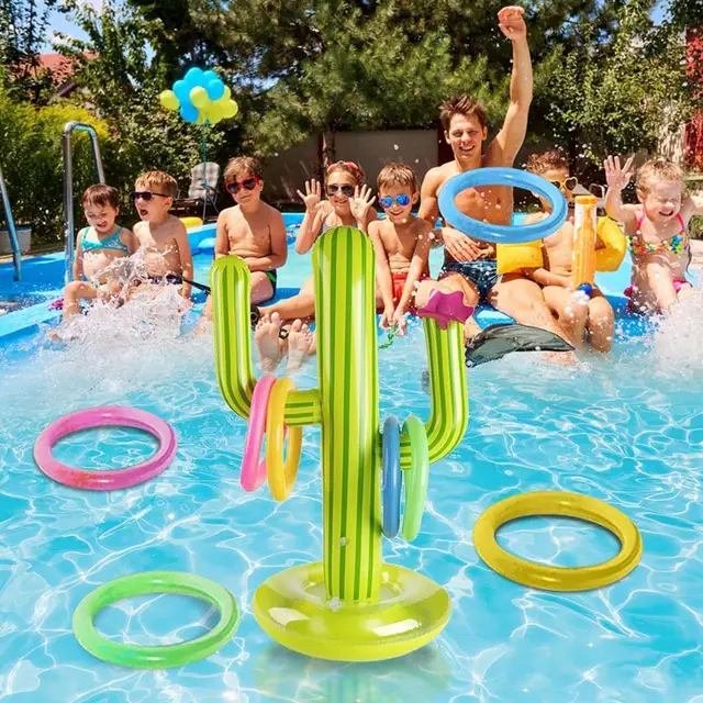 New Pvc Inflatable Cactus Game Set Floating Pool Toys Ice Swimming Beach Supplies Travel Bar Outdoor Party Party Pool L2j4 2