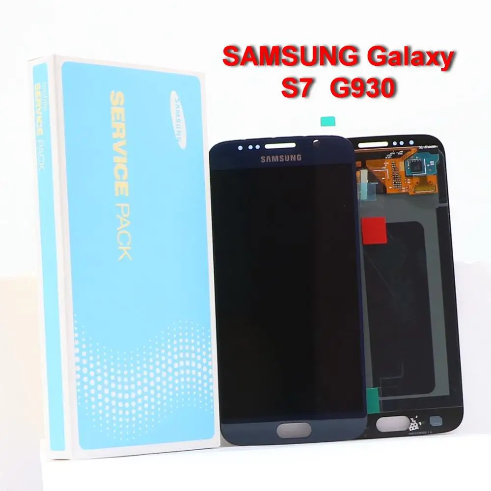 Оригинальный 5 1 дюймовый SUPER AMOLED ЖК дисплей с рамкой для SAMSUNG Galaxy S7 плоский G930 G930F