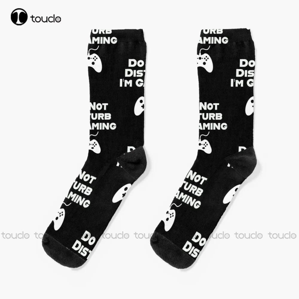 

Do Not Disturb I'M Gaming Merchandise Socks Ankle Socks Men Personalized Custom Unisex Adult Teen Youth Socks 360° Digital Print