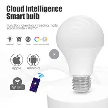 Wifi inteligente lâmpada e27 b22 pode ser escurecido rgb + cct inteligente lâmpada app controle de voz trabalho com alexa casa do google 110/220v temporizador
