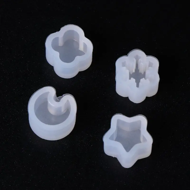 

2 2 Pcs/Set Silicone Mold Ear Stud DIY Jewelry Making Snowflake Moon Star Flower Shape Mini Small Molds Epoxy Resin Crafts Tools