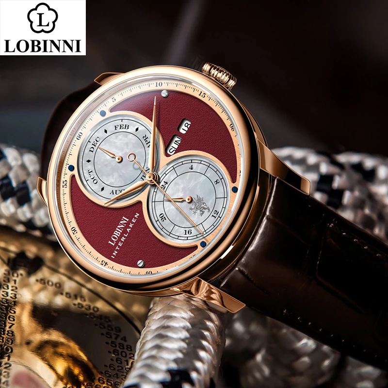 Lobinni Automatic Mechanical Watch Men уке  Relogio Waterproof Luxury Latest Business Wrist-4