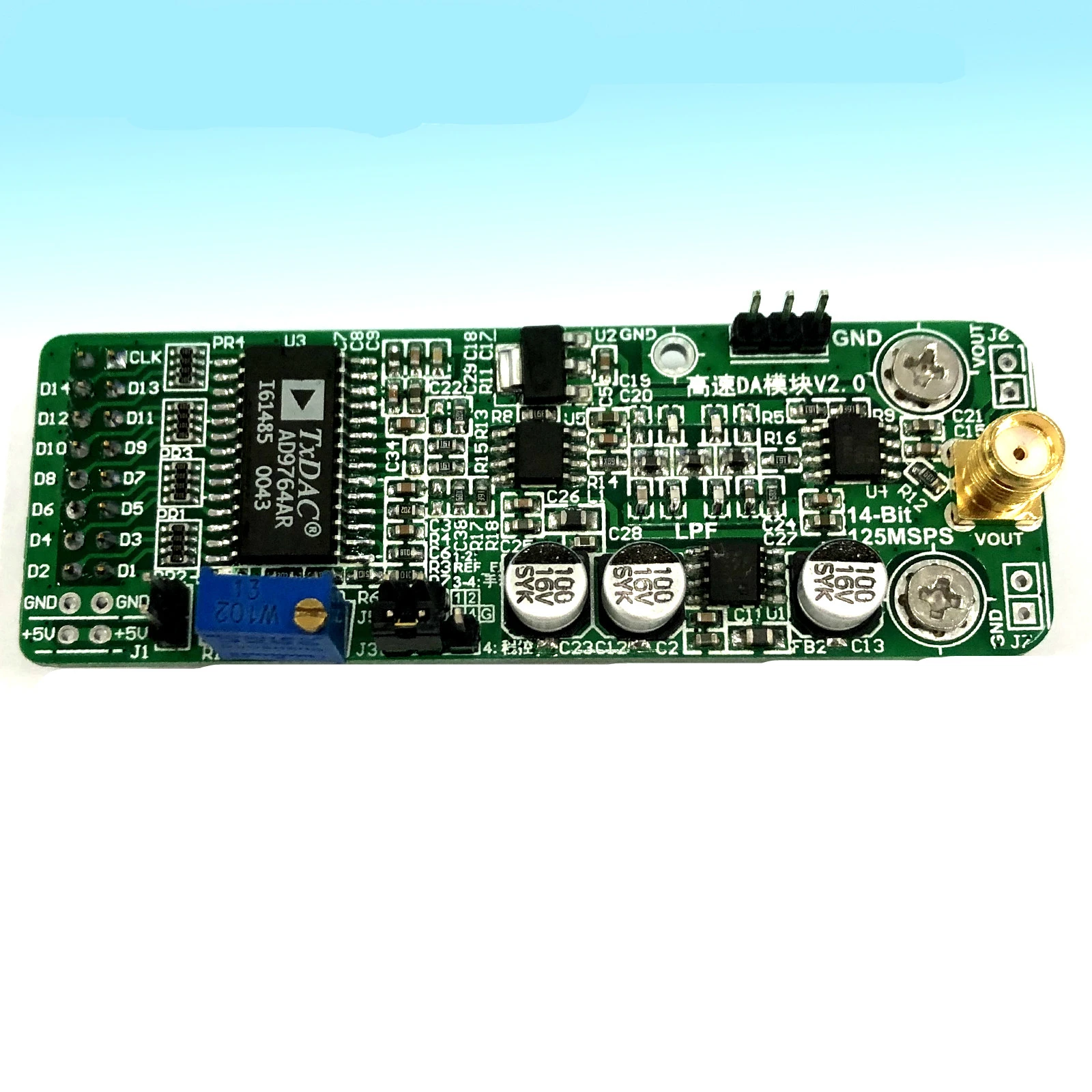 Highspeed Da Ad9764 Module 14bit Parallel Da 125m Waveform Generation
