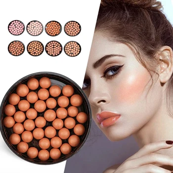 

2019 Natural Face Blush Ball Waterproof Blush Highlightr Long Lasting Pigments Matte Oil-control Contouring Blush peach makeup