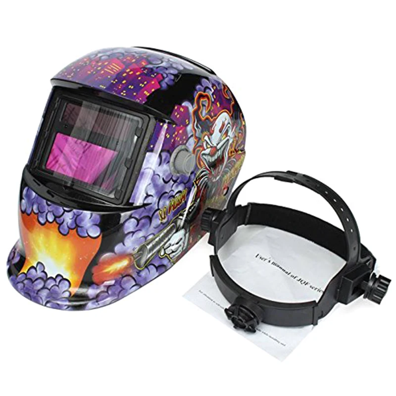 Hot Welding Mask Hood Welding Helmet Solar Automatic(Solar Power for Recharge) Face Protection(Clown+ Pistol