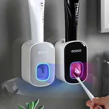 

ONEUP Automatic Toothpaste Squeezer Dispenser Dust-proof Toothbrush Holder For Toilet Wall Mount Stand Bathroom Accessories Sets