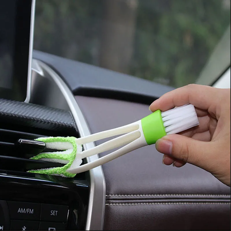 

2 In 1 Double Ended Cleaning Brush Car Air Conditioner Vent Cleaning Brush Dashboard Soft Brush Blinds Brush Car Clean Tools