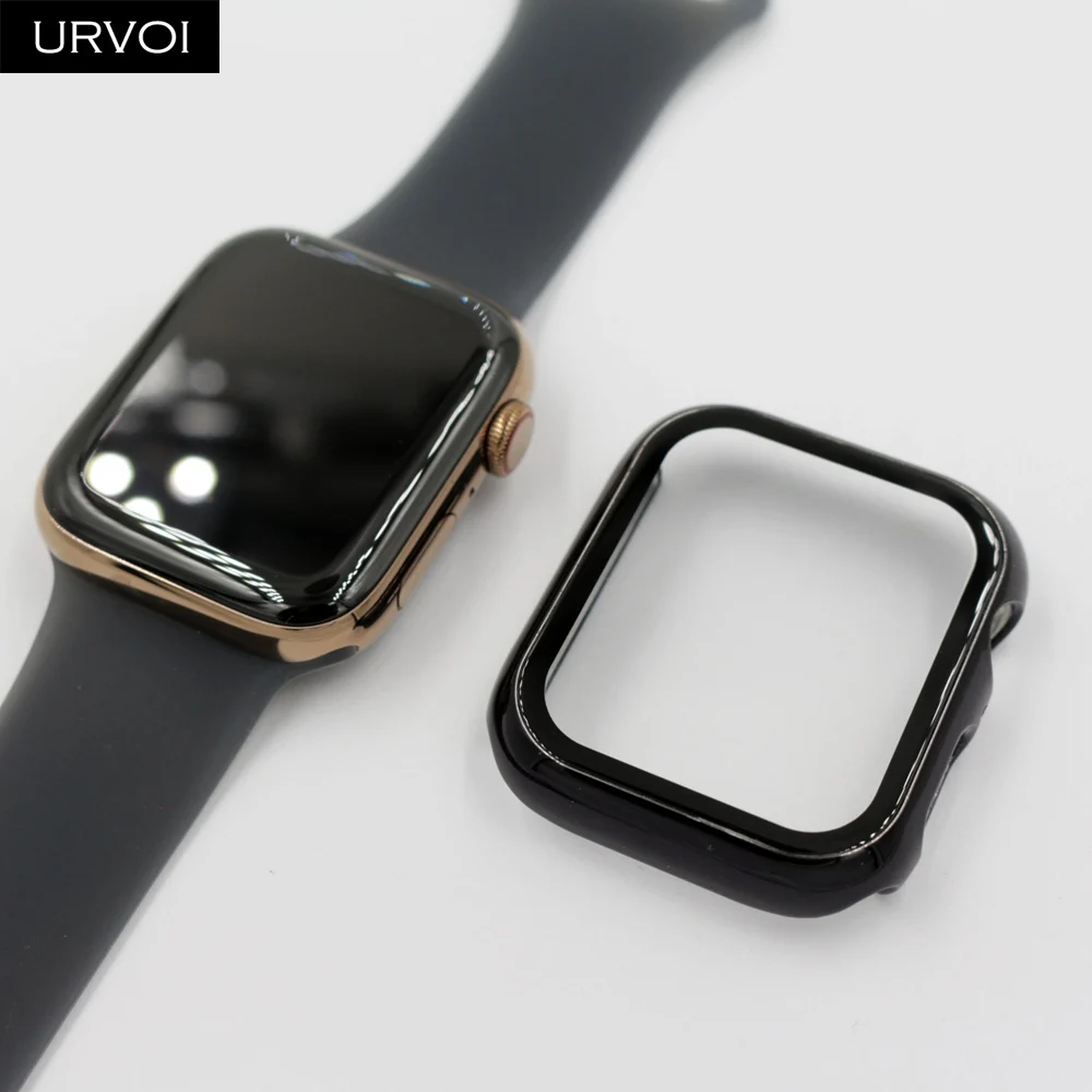 URVOI полное покрытие для apple watch 5 4 3 2 чехол iwatch 44 мм пластиковый бампер жесткий