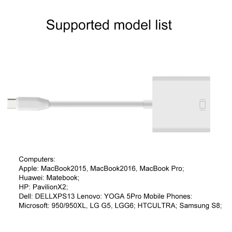 Профессиональный 4K HD USB3.1 USB-C type C к VGA Женский Кабельный адаптер-переходник для Macbook Air Pro ноутбук