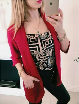 

Plus Size Sexy Women Fashion OL Long Sleeve Jackets Slim Fit Blazer Suit Jacket Coat Pockets Outwear