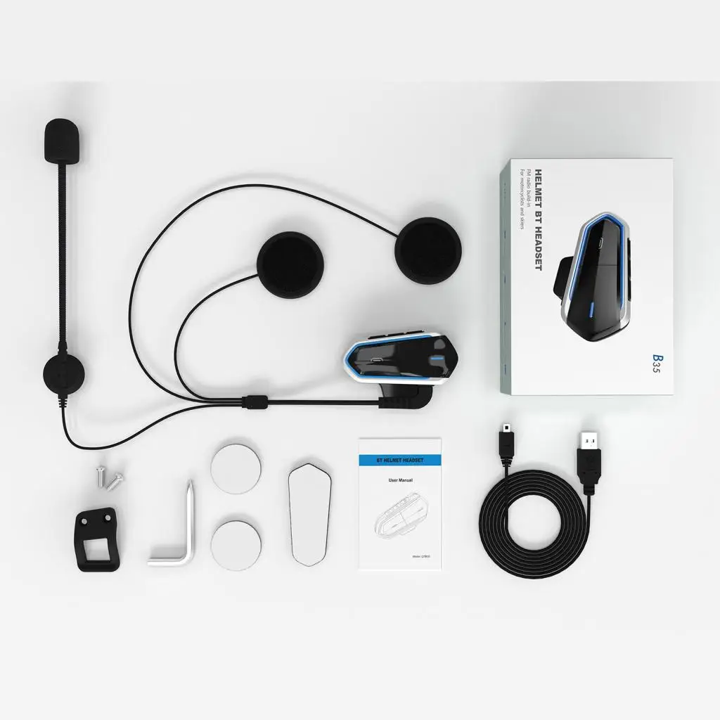 Earphone Waterproof Wireless Long Standby Helmet Headset Speaker Hands Free Bluetooth Motorcycle Energy Saving Music Intercom