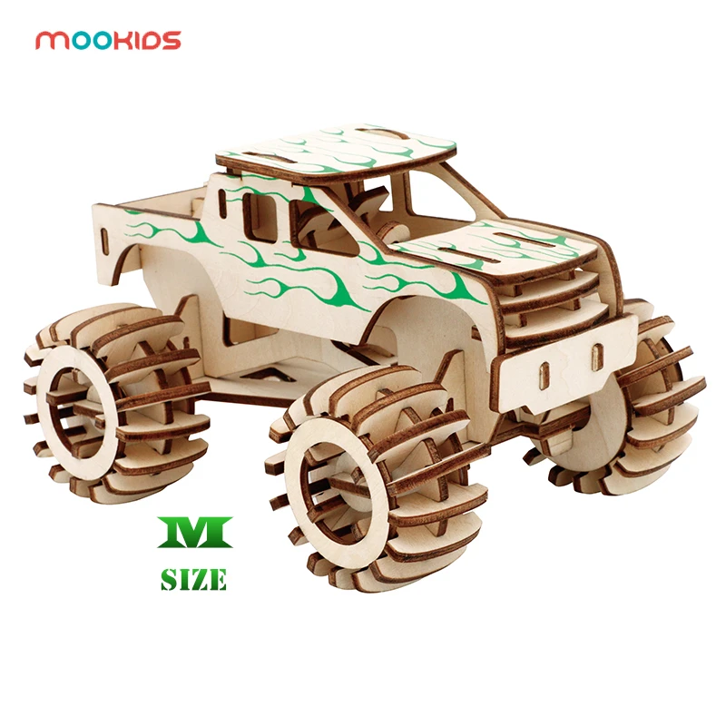 Развивающие хобби подарок DIY 3D деревянный автомобиль грузовик игра-головоломка для детей натуральный цвет игрушки модели строительные наборы детские игрушки