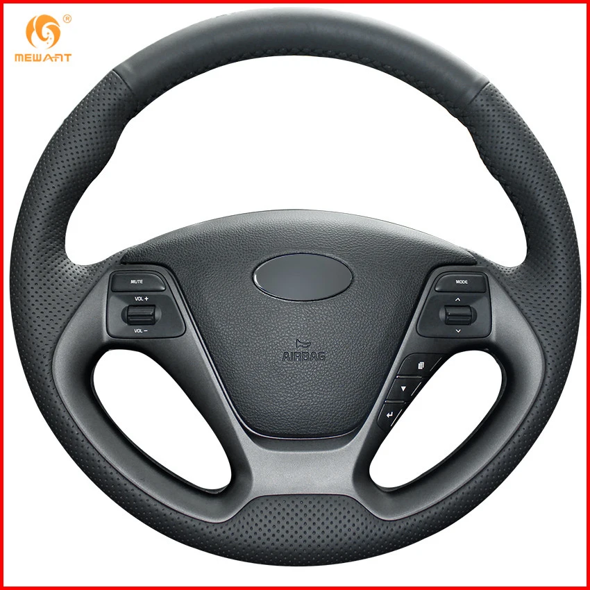 Black Artificial Leather Car Steering Wheel Cover For Kia K3 2013 K2 Rio 2015 2016 Ceed Cee'd