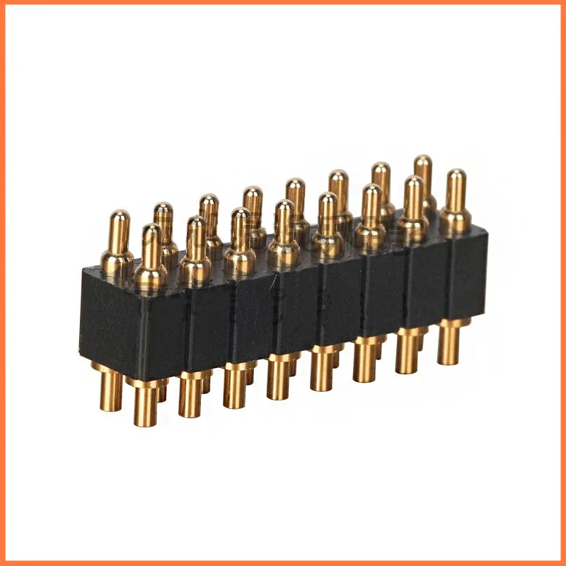 5 шт. SMD/DIP пружинный Pogo контактный разъем 16 Pin PCB сквозные отверстия двойной ряд 2,54 мм шаг 2x8 позиция золото