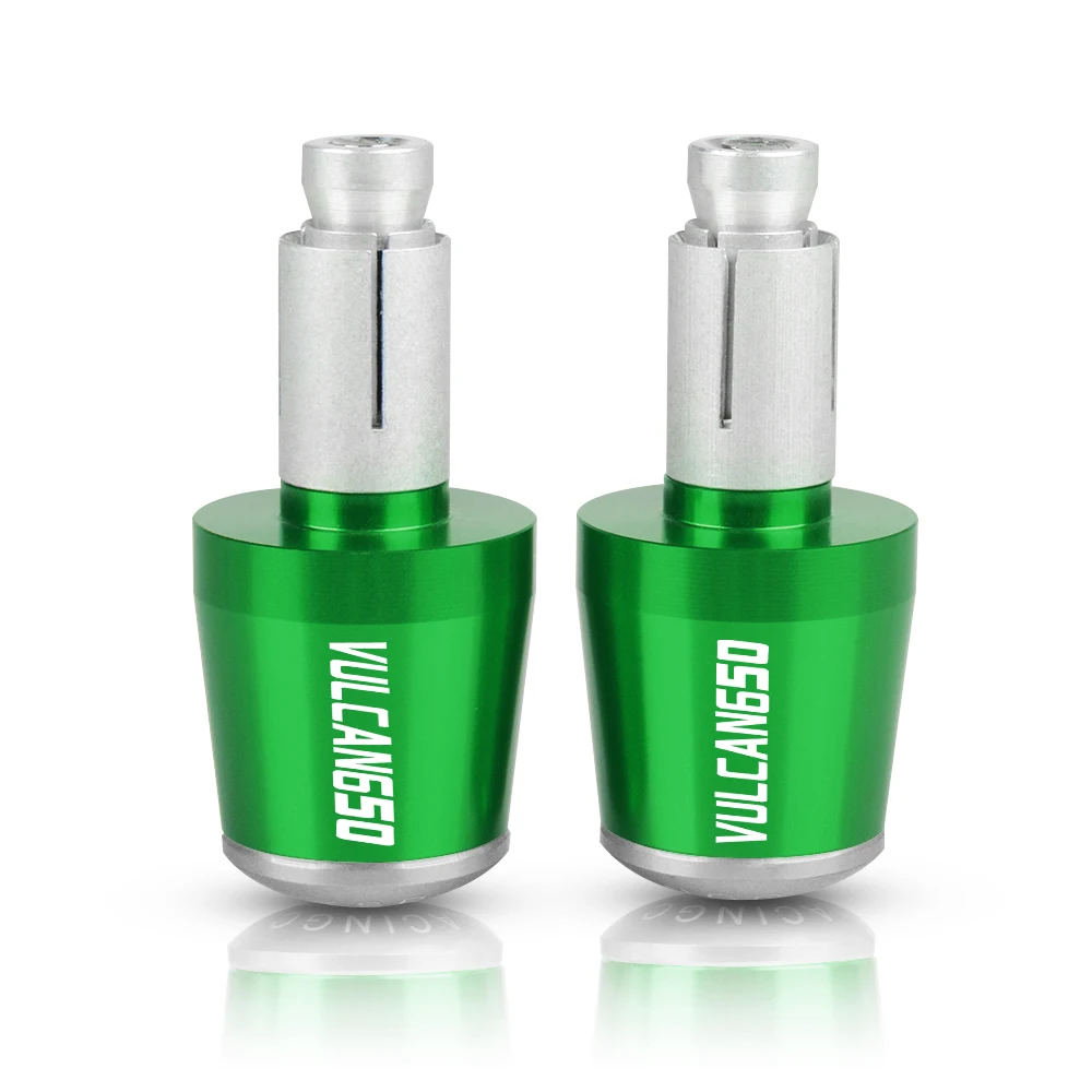 Green-Silver 7/" 22 мм мотоциклетные рукоятки концы слайдер рукоятка концевые ручки крышка VULCAN 650 для KAWASAKI VN650 Vulcan S 650 EN650 17 - Цвет: Green-Silver