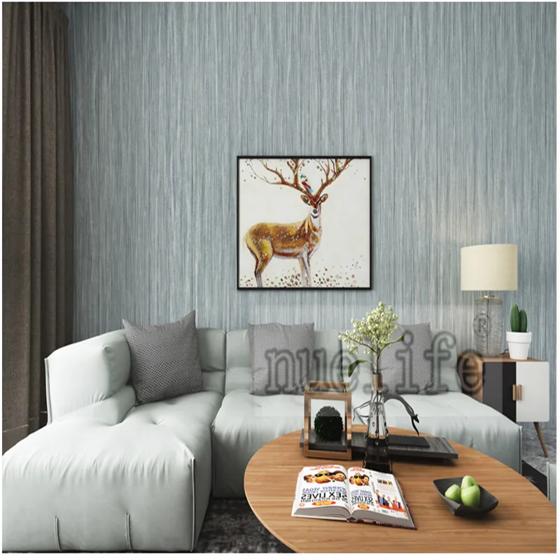 Simple plain style wallpaper gray Nordic modern bedroom study living room walkway kids room shop non-woven wallpaper