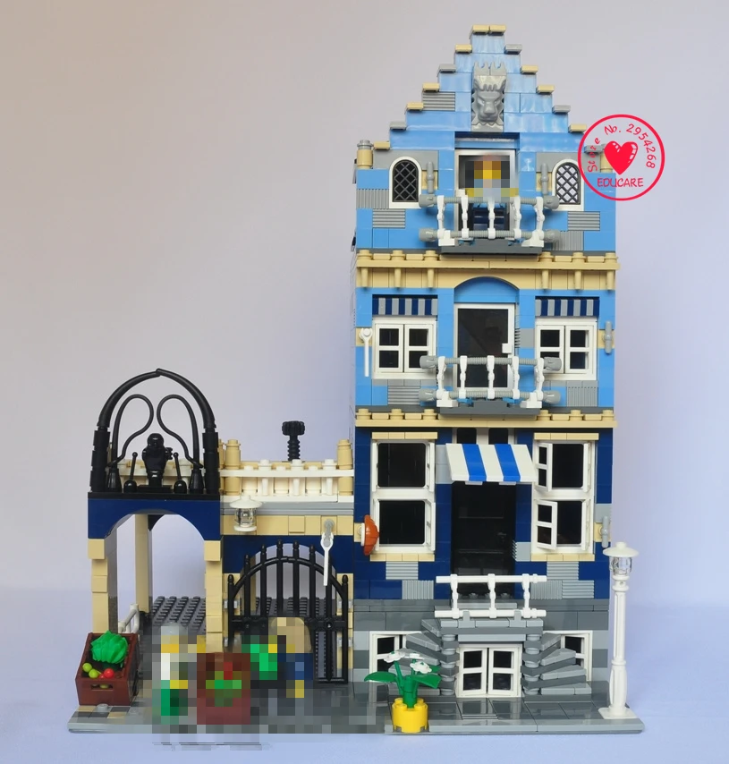 

New city street European market model of building blocks bricks fit 10190 city creator technic figures Kid Toys gift