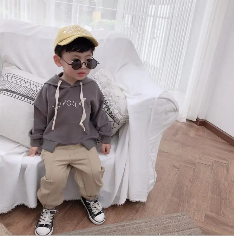 

2019 new girls boys hooded t-shirt autumn full sleeve cotton soft fashion kids sweatshirt 1-6t HW735