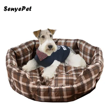

Pet Dog Bed Waterproof Bottom Plaid Bed For Small Medium Dog House Bed Winter Warm Soft Kennel Puppy Mat Cat Nest Pet Supplies