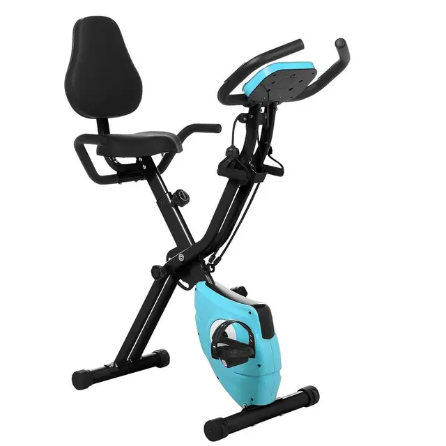 exerpeutic folding magnetic upright exercise bike with 300 lbs weight capacity