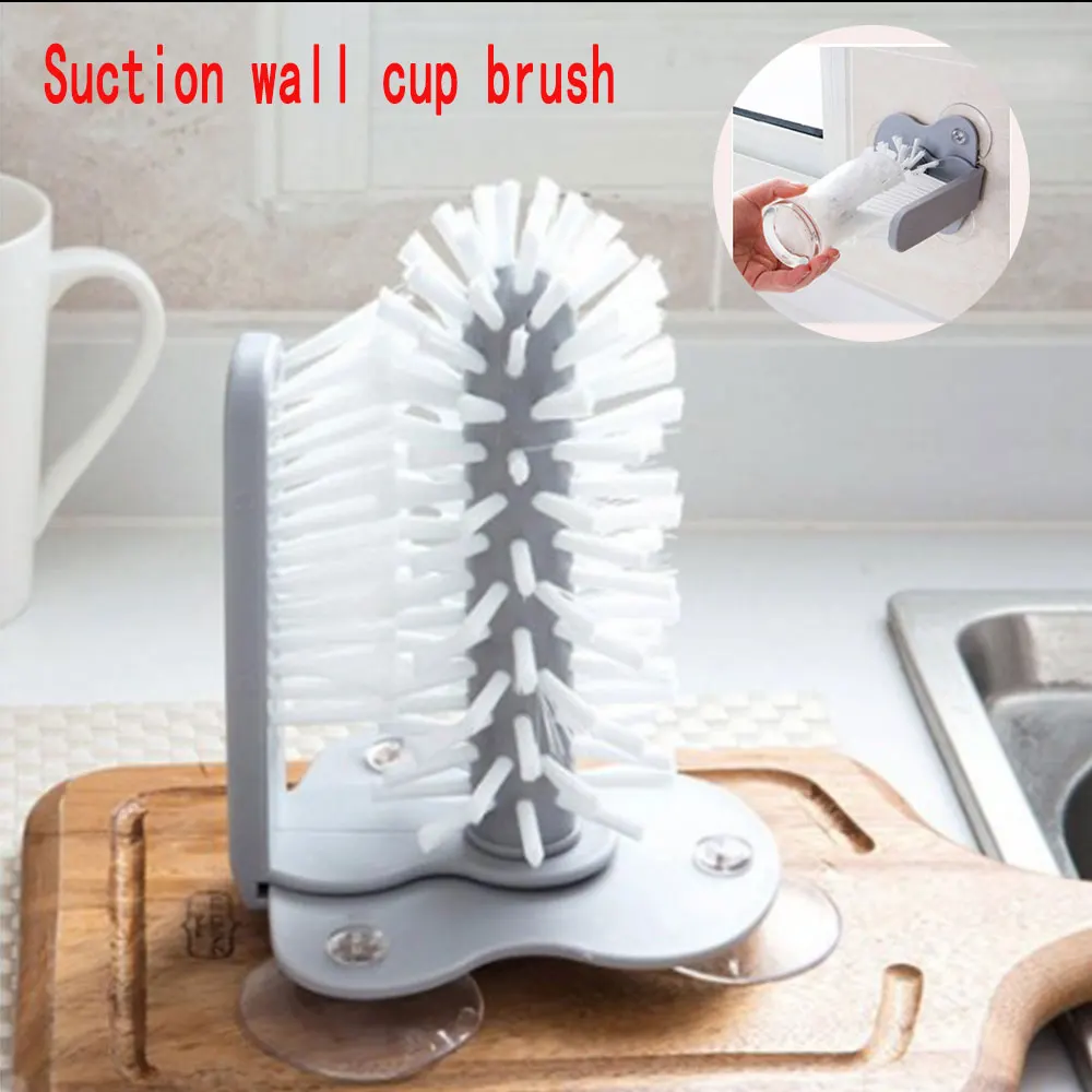 

Suction wall cup brush lazy cup brush glass cleaner kitchen swivel cup cup brush cup brush