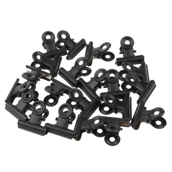 

20x 22mm Bulldog Stainless Steel Metal Paper Letter Grip Clips Clamp-Black