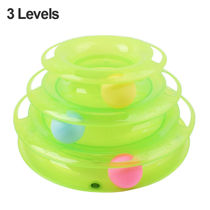 toy dogs for sale 3/4 Levels Pet Cat Toy Training Amusement Plate Kitten Tower Tracks Disc Cat Intelligence Triple Disc Tumbler Ball Interactive flopping fish cat toy Toys