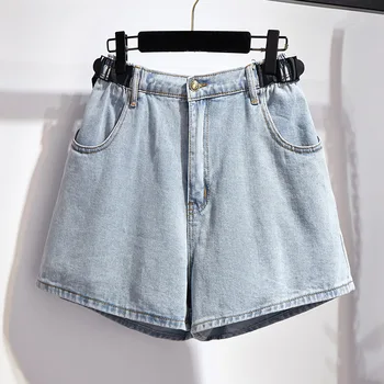 

Y WOMEN'S Dress Fat mm Summer New Style A- line Loose Pants Sub-Loose-Fit Casual Slimming Denim Shorts Women's