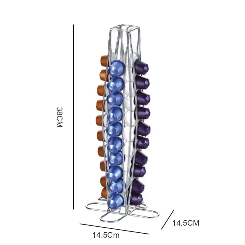 Вращающийся органайзер для капсул, держатель для капсул, железная металлическая подставка для кофе с хромированным покрытием, стойка для кофейных капсул, для предметов капсул - Цвет: A4