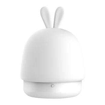 

Home Living Room LED Night Light Cute Rabbit Hotel Touch Control Mini USB Charging Baby Nursery Soft Silicone Battery Powered