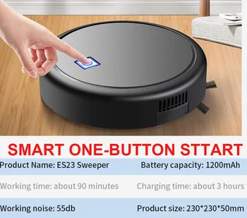 

3-in-1 Auto Sweeping Robot Vacuum Cleaner USB Rechargeable Smart Floor Mop Cleaning Home Office Dry & Wet Sweeping Cleaner