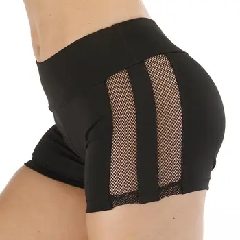 

Spring and summer 2020 new fashion hole stripe high quality side seam big hole mesh sports PANTS short style ventilation
