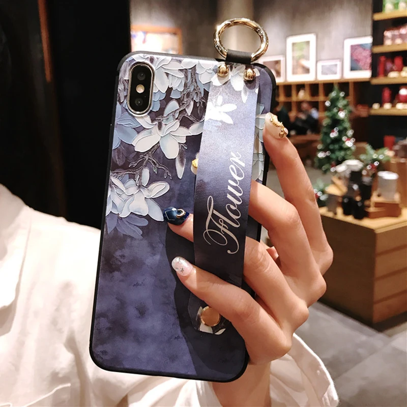 LOVECOM ретро цветочный ремешок чехол для телефона для huawei P20 Lite P30 Lite mate 20 мягкий цветочный корпус держатель телефона задняя крышка - Цвет: c